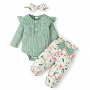baby romper, long sleeve romper, clothing set
