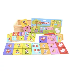 domino set, cartoon domino, animal domino, wooden domino, dominoes game set