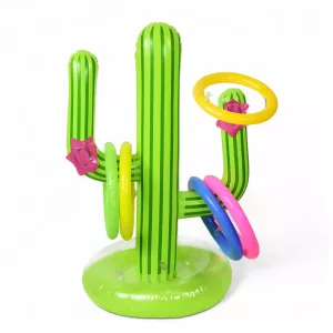 inflatable cactus, ring toss game, pool float, water toy