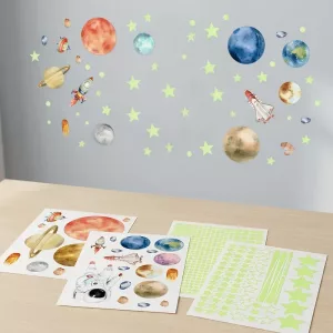 Glow in The Dark Nursery Wall Stickers Space Decals