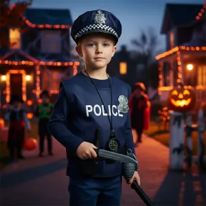 Police Officer Costume Cop Party Outfit for Kids