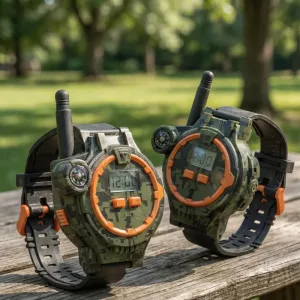 2pcs Rechargeable Walkies Talkies Watch Two-Way Radio for Kids with LED
