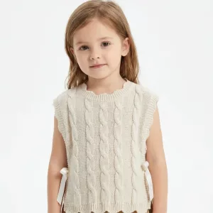 Lovely Sleeveless Pullover Cotton Knitted Vest for Kids